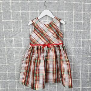 Bonnie Jean Christmas Plaid Party Dress